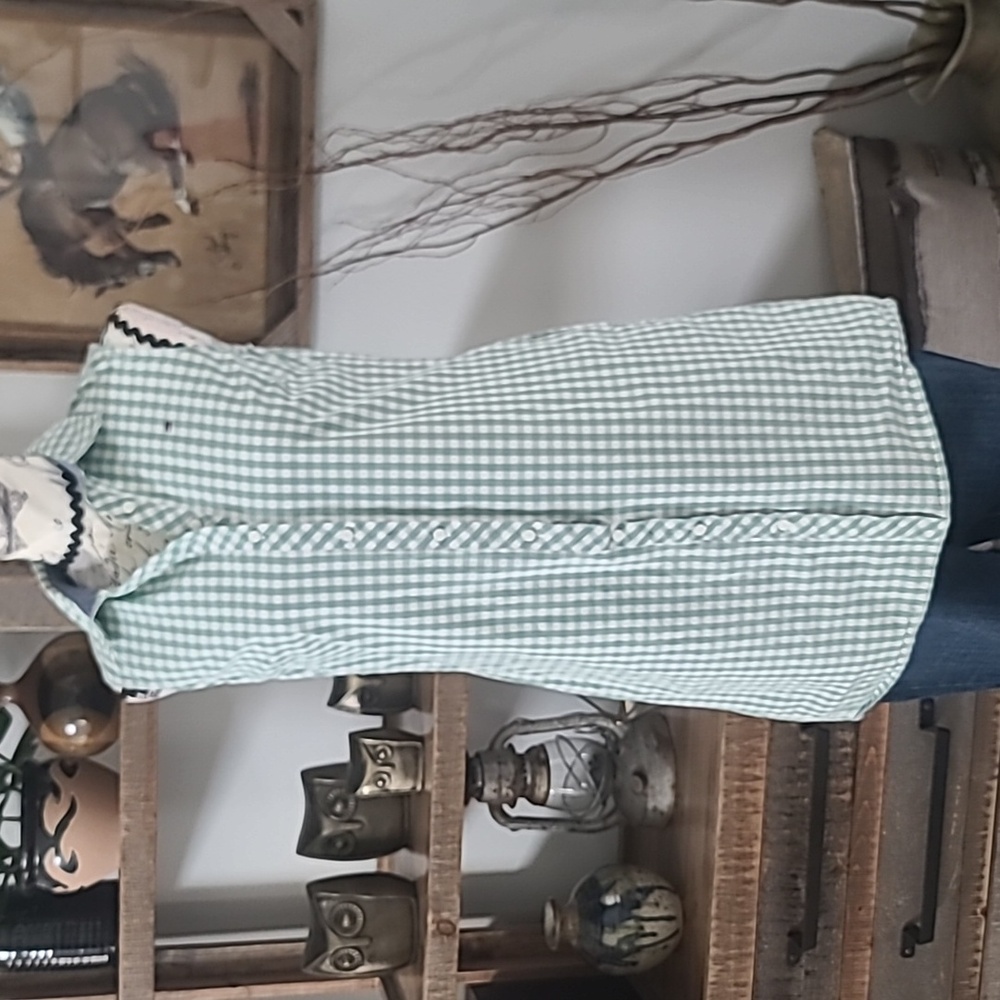 Tommy Hilfiger Sleeveless Mint Gingham Button-Front Women's Top - Picture 2 of 6
